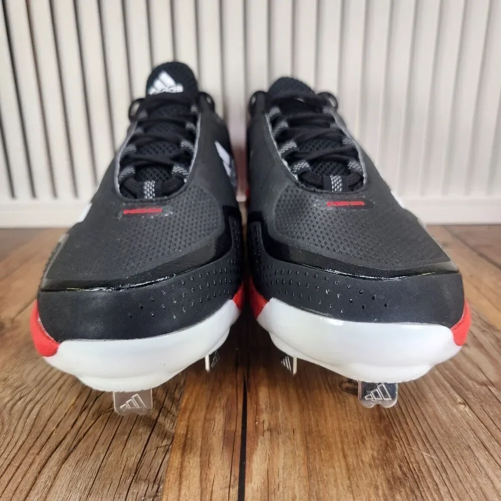 Adidas Icon 7 S23858 Mens Size 12.5 Black Red Metal Baseball Cleats Sneakers NEW